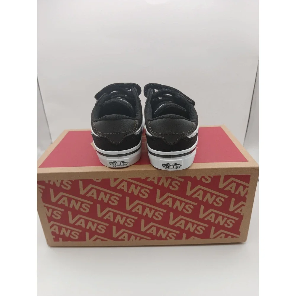 Vans Brooklyn Ls V Toddler Shoes Size 7.0 TD Embroidery Black‎ VN000D7XBLA New